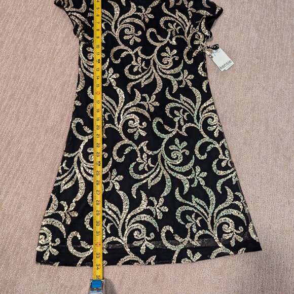 Kensie Black Sequined Cocktail Dress NWT Size 2 - Picture 7 of 11